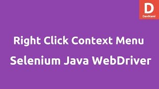 Open right mouse click context menu Selenium Java