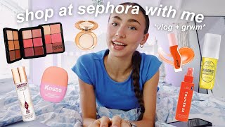 come shop at sephora with me for viral products  *vlog, grwm, + haul*