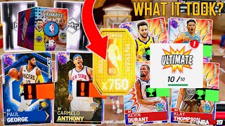 WHAT IT TOOK TO COMPLETE THE ULTIMATE SET! 5 NEW GALAXY OPALS & 750 FREE TOKENS! (NBA 2K19 MYTEAM)