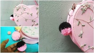 BLACKPINK POM POM diy | DIY Double colored Pom Pom Bag Charm | how to make a cute POM POM KEY CHAIN