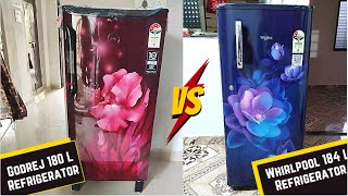 Godrej 180 L4 Star vs Whirlpool 184 L2 Star model 2024 Refrigerator fridge detail comparison review.