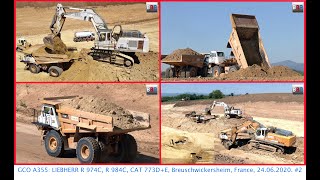 ⛏️LIEBHERR R 974C, 984C, CAT 773D+E,... 🚧 GCO A355 COS, Breuschwickersheim, France, 24.06.2020. #2