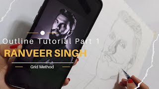 How to draw Ranveer Singh step by step outline Tutorial | Part 1