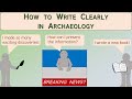 How to Write Clearly in Archaeology - Archaeology Studio 091