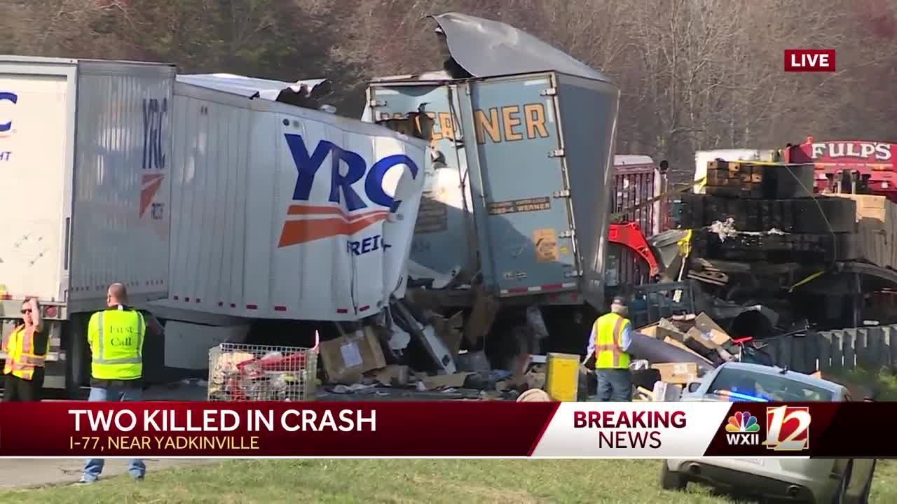 2 Dead In Crash Involving 3 Tractor Trailers Pick Up Truck On I 77 In
