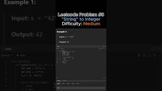 LeetCode 8: "String" to Integer — Python Solution in 3 Minutes #pythonprogramming #python #coding