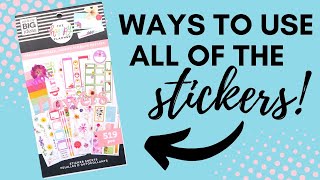 How to use ALL the Stickers Pressed Florals Happy Planner Sticker Book - Planning on a Budget