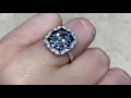 oval cut aquamarine and french cut sapphire platinum ring easton ring hand video