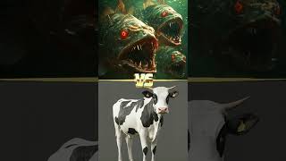 Piranha Vs Dairy Cow (Saber Tooth, Rhinoceros, Mammoth, Anaconda, Crocodile, Ostrich...)