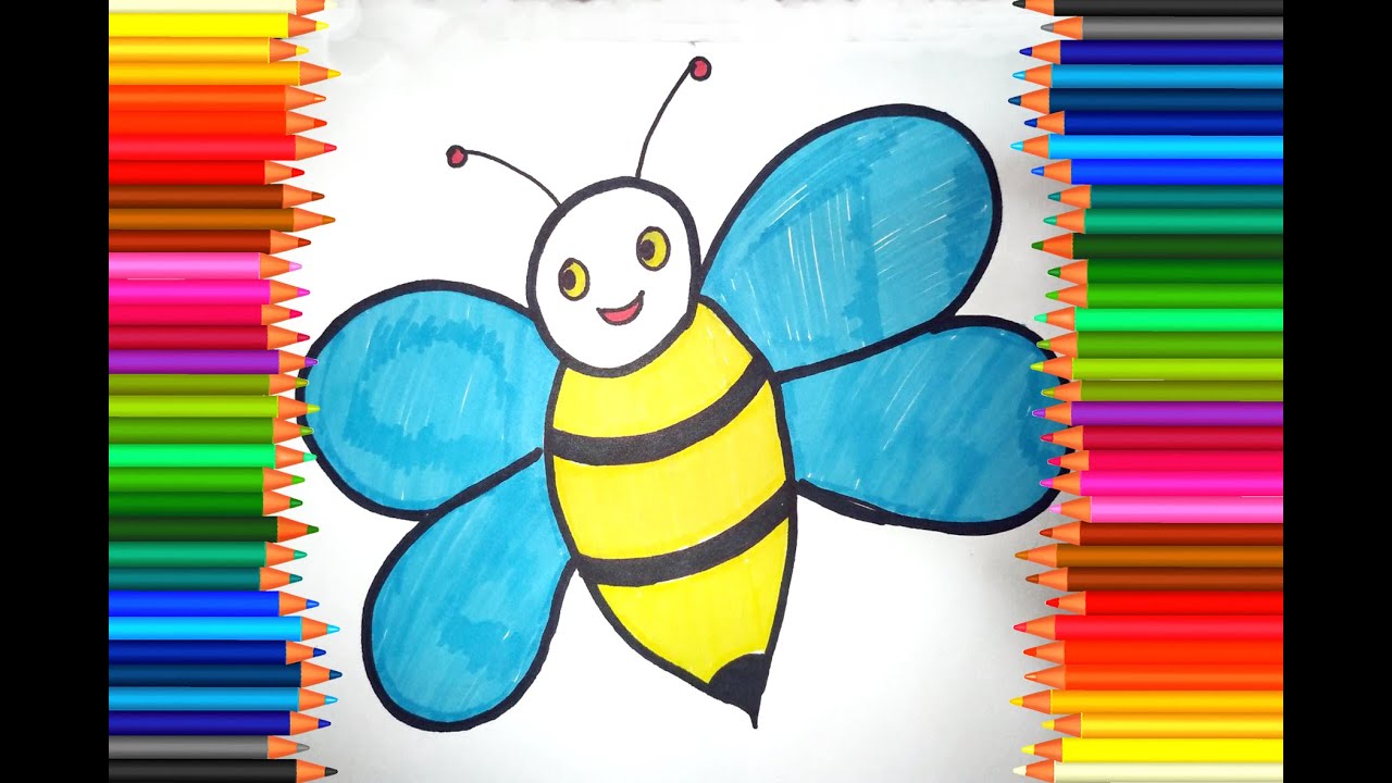 How To Draw A BEE/Как нарисовать ПЧЕЛУ/Асалари расмини чизиш - YouTube