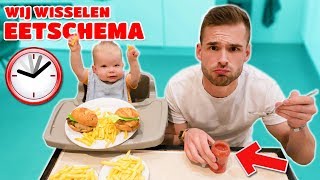 1 DAG VAN EETSCHEMA WISSELEN MET EEN BABY! *Challenge*