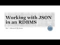 SQL Real Fast: Working with JSON in MS SQL Server