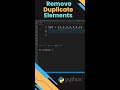 How to Remove Duplicate Elements From a List in Python ? #shorts #shortsvideo #viral