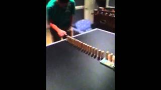 Domino pool trick shot
