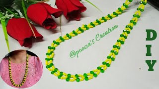 How To Make A Simple And Quickly Beaded Necklace//अब घरमै बसि दैनिक प्रयाेगकाे लागि पाेते बनाउँ ।