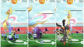 Pokemon Go-Cresselia(克雷色利亞) Raid Trio by Mega Beedrill,S Scizor,Chandelure,Giratina(KO@36s)11/9PVE3