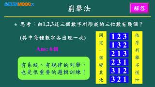 高中數學_排列組合_基本計數原理_窮舉法與樹狀圖_翁玉華