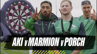 Bundee Aki v Marmion v Porch in the GAUNTLET CHALLENGE | Ultimate Rugby Challenges