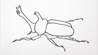 【簡単】カブトムシの描き方【イラスト】お絵描き[Easy] How to draw a beetle [Illustration] Drawing