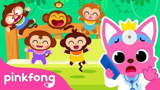 Five Little Monkeys Jumping on the Bed! | Mother Goose of Pinkfong Ninimo | Pinkfong Kids Song