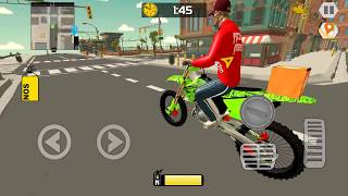 Pizza Delivery Boy: City Driving Simulator - Gameplay Android game - pizza bike driving game