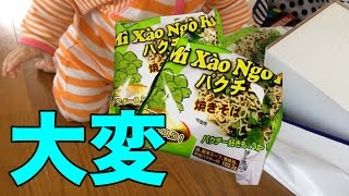 子守りしながらパクチー焼きそば食べるのは大変だった！【ペヤング復活記念】