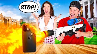 I Destroyed Her Phone.. Then Gifted Her A NEW iPhone 15!