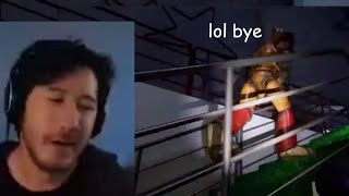 Markiplier gets comically chased by Monty while Freddy runs away
