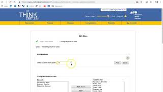 Think Central: Add/Remove a Student from your Roster