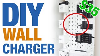 $35 DIY AWESOME wall charging station (NO TOOL NEEDED)