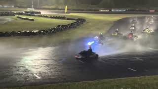 2022 British 24 Hour Karting at Teesside - FCY restart in the rain