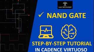 Design of NAND Gate Schematic in Cadence Virtuoso #cadence #virtuoso #vlsi #vlsidesign