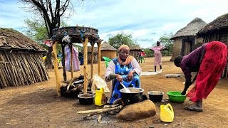 African village life#cooking  Village food Sweet potatoes,pumpkins and peas for lunch
