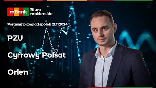 Cyfrowy Polsat zyskuje ok. 5% na początku sesji po wynikach |Poranny przegląd spółek 21.11.2024 r.