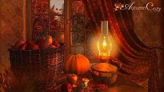 Cozy Autumn Nook Ambience With Rain and Thunder Sounds For Sleeping and Relaxation
