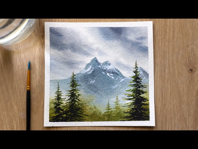 How To Draw Mountains Watercolor