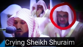 Sheikh Shuraim is crying for the emotional recitation of Sheikh Maher