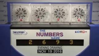 Evening Numbers Game Drawing: Saturday, November 19, 2016