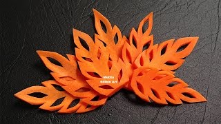 Simple Carrot Leaf Design - Beginners Lesson 17 By Mutita The Art Of Fruit And Vegetable Carving