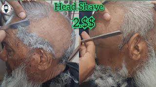 headshave 🤑 2$ 76 year old Men dandruff remove head shave ni Attractive Dandruff head 🥺