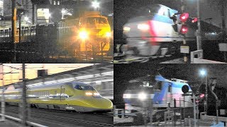 2019,2,9 貨物列車 いろいろいっぱい27本 大迫力の本気モーター音‼ 本気出せばマジ速い‼ 豊田町を爆走する深夜超特急の高速貨物列車たち EF66-27とドクターイエローも登場します^^