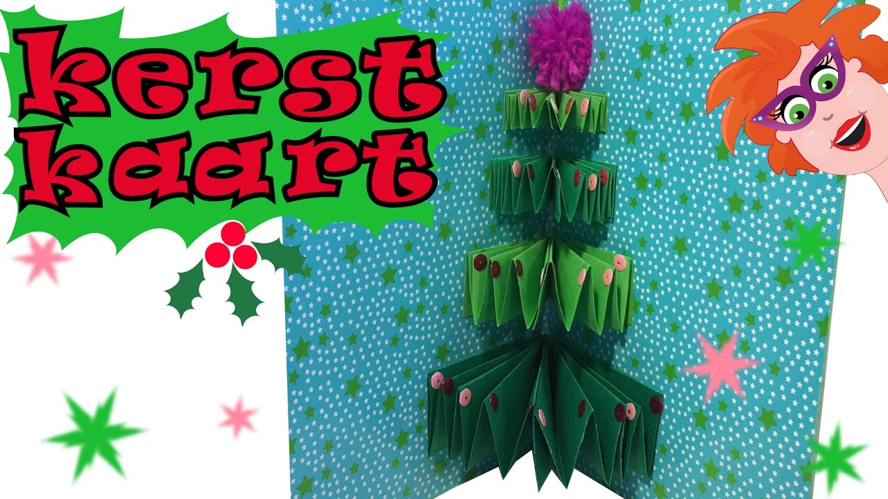 DIY - Zelf Pop-up Kerstkaarten Knutselen - Kerstboom Vouwen - YouTube