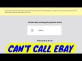 No Ebay Customer Service Calls (Temporary Stoppage)