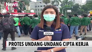 Protes UU Ciptaker, Aliansi Buruh \u0026 Mahasiswa Orasi di Patung Kuda, Jakarta - iNews Sore 10/11