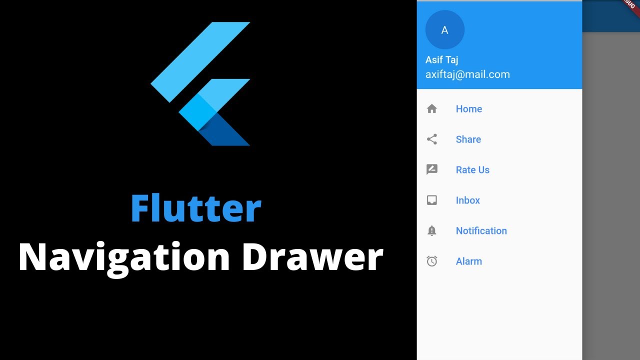 How To Create Navigation Drawer In Flutter || Flutter Navigation Drawer ...