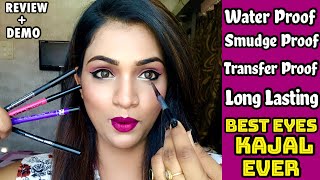 Waterproof/ smudge proof/ long lasting kajal for watery \u0026 sensitive eyes|Top 5 best kajal in India