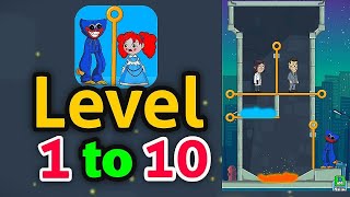 Huggy time level 1 to 10 solution | pull the pin | | huggy wuggy