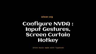 NVDA Input Gestures Preferences