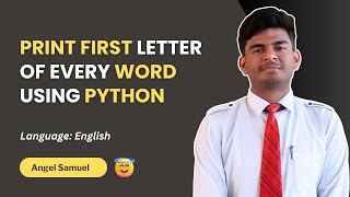 ✅ Print First Letter of Every Word Using Python 🐍 | Easy Beginner Logic 🔡💡 #pythonprogram
