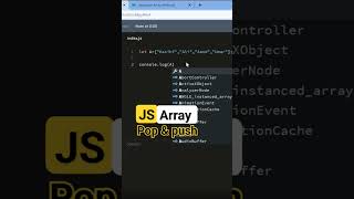#javascript Array || Array methods push and pop in JavaScript || #JavaScript|| #codinguniversity